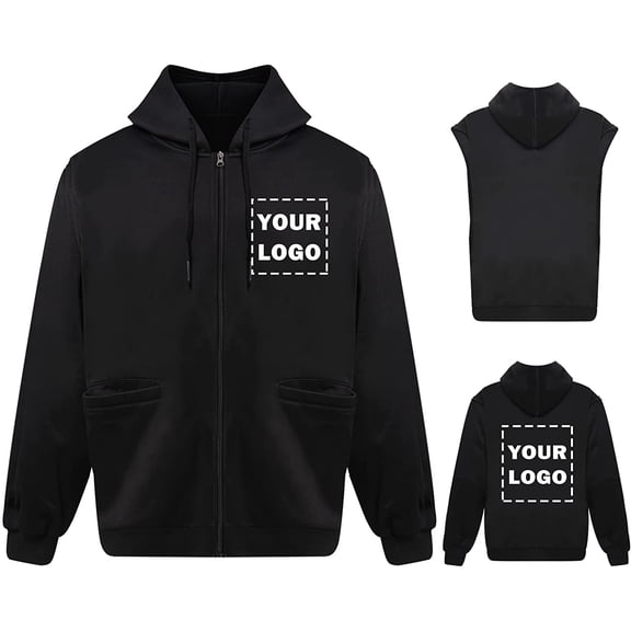 Hi Vis Safety Hoodie Sweatshirt with Removable Sleeve High Visibility Fleece Hooded Work Jacket