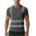 thumbnail image 1 of Hi Vis Safety Shirt Lightweight Moisture-Wicking Short Sleeve Work T-Shirt With Reflective Tape Class 1 Orange Green Tops Gray Xl, 1 of 8