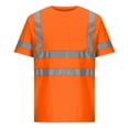 thumbnail image 1 of Hi Vis Safety Shirt Lightweight Moisture-Wicking Short Sleeve Work T-Shirt With Reflective Tape Class 1 Orange Green Tops Orange Xxxxxl, 1 of 4
