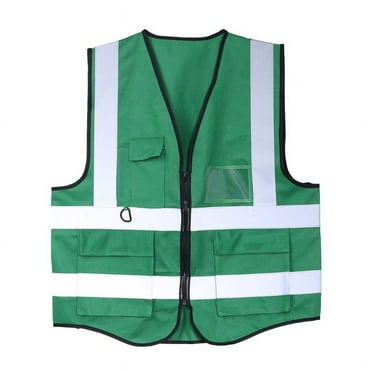 Hi-Vis Safety Vest With Zipper Reflective for Jacket Security Waistcoat 5 Pocket