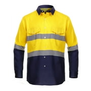 Hi Vis Safety Work Shirt - Cotton/Nylon Blend - 6 oz twill - High Visibility