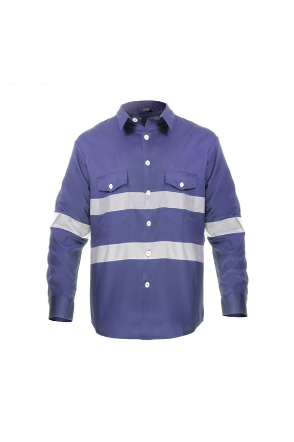 Hi Vis Safety Work Shirt - Cotton/Nylon Blend - 6 oz twill - High Visibility