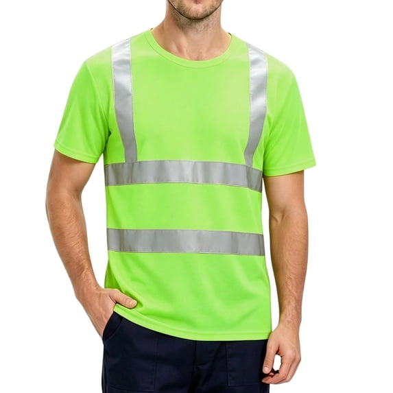 Hi Vis Shirts for Men Class 2 High Visibility Safety Hi Vis Work Shirts with 2-Inch Reflective Strips for Enhanced 360° Visibility