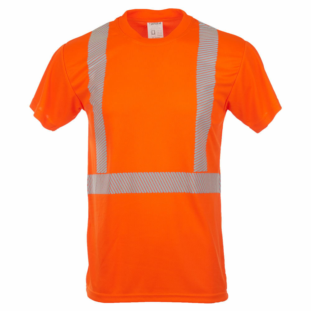 Hi-Vis Short Sleeve T-Shirt, ANSI Class 2, Orange, 3X-Large, SAFEGEAR
