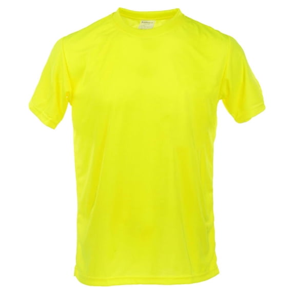 Hi-Vis Short Sleeve T-Shirt, Moisture Wicking, Lime, Medium, SAFEGEAR
