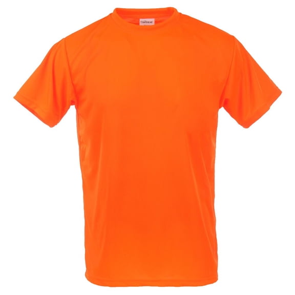 Hi-Vis Short Sleeve T-Shirt, Moisture Wicking, Orange, 3X-Large, SAFEGEAR