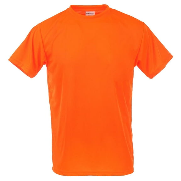 Hi-Vis Short Sleeve T-Shirt, Moisture Wicking, Orange, Large, SAFEGEAR