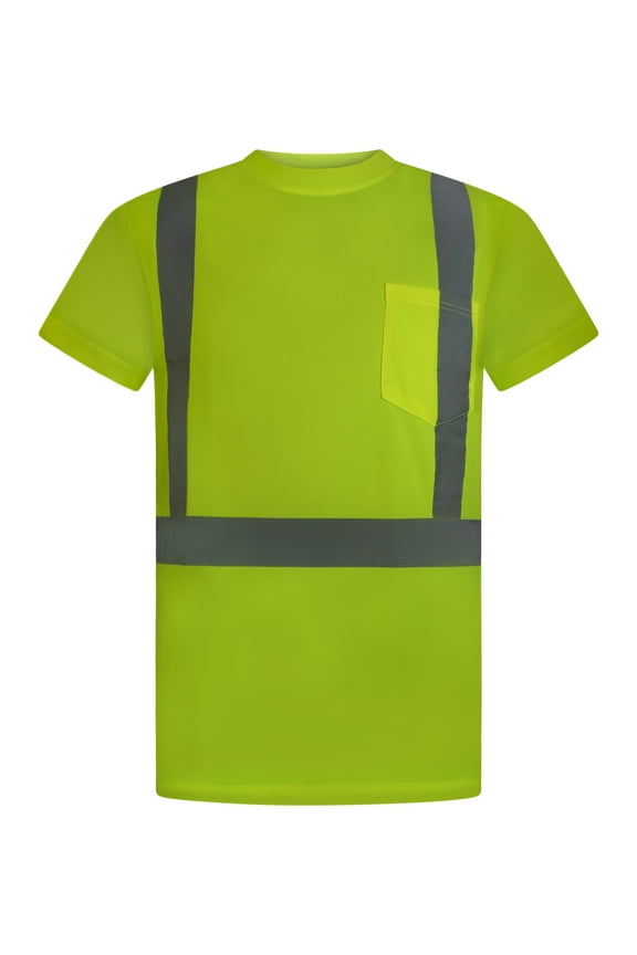 Hi Vis T-Shirt - Safety Shirt, ASNI Class 3 Reflective Safety Short Sleeve T-Shirt-6670-Yell-3XL