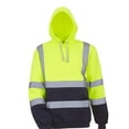thumbnail image 1 of Hi Vis Work Safety Hoodie for Men High Visibility Reflective Pullover Black Bottom Construction Hoodies with Pockets, 1 of 6