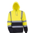thumbnail image 1 of Hi Vis Work Safety Hoodie for Men High Visibility Reflective Pullover Black Bottom Construction Hoodies with Pockets, 1 of 6