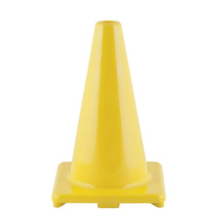 Hi-Visibility Flexible Vinyl Cone, weighted, 12", Yellow | Bundle of 10 Each