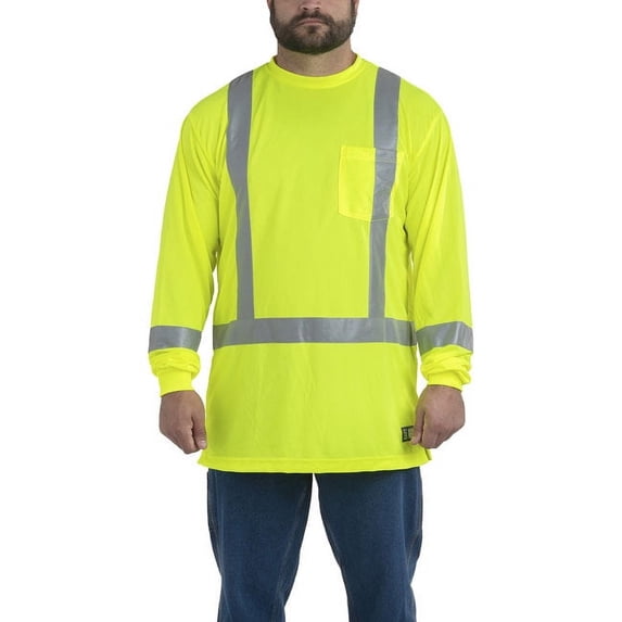 Hi-Visibility Performance Long Sleeve Tee Size 2XL Regular (Yellow)