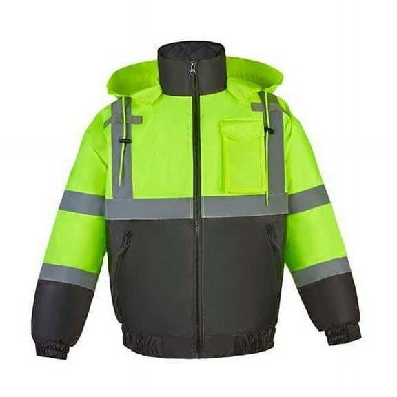 Hi-Viz Class 3 Light Weight Bomber Jacket, Lime - Extra Large