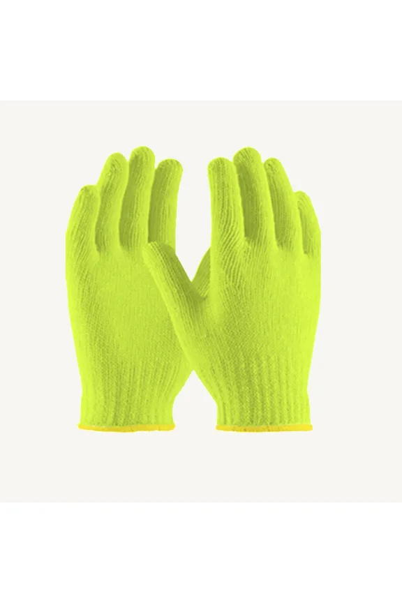 Hi-Viz Green Knit Gloves, Large, 25 pairs