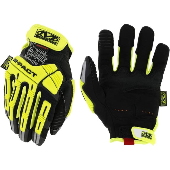 Hi-Viz M-Pact D5 Gloves - High-Visibility Impact Gloves - For Construction - Touchscreen Compatible - Breathable - Impact Protection - Fluorescent Yellow - Large
