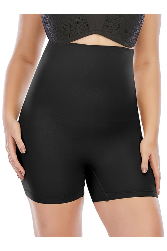 Hi-Waist Trainer Body Shaper Butt Lifter Shapewear Shorts Tummy Control Panties Bodysuit Slimming Boyshorts Butt Lifter Panties Black/Apricot, Size "S-XL"