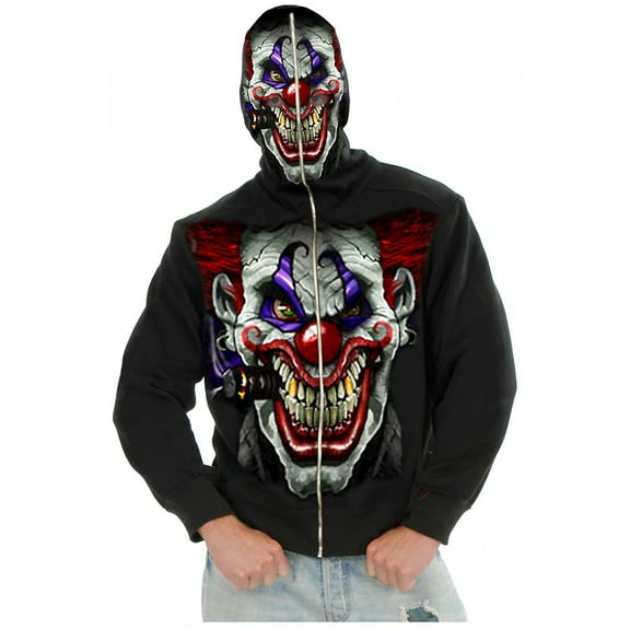 Men's Adult Large 42-44 Hi Ya Roy Evil Clown Costume Hoodie Sweatshirt