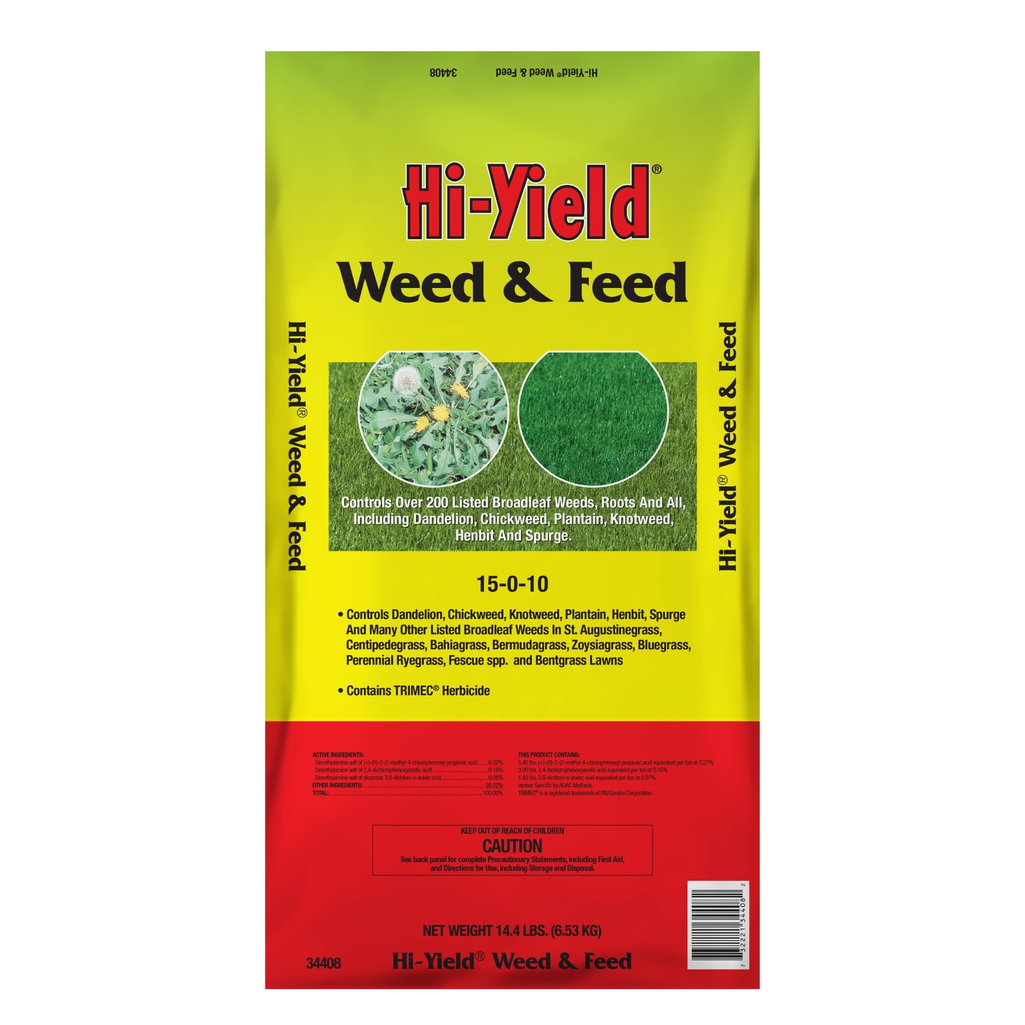 Hi-Yield 34408 Weed & Feed 15-0-10 14.4 lbs.