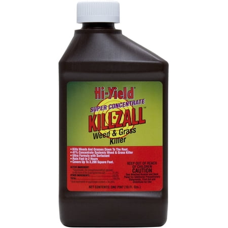 Hi-Yield Killzall Weed & Grass Killer 41% Glyphosate, 16 Oz with Double-Surfactant Formulation
