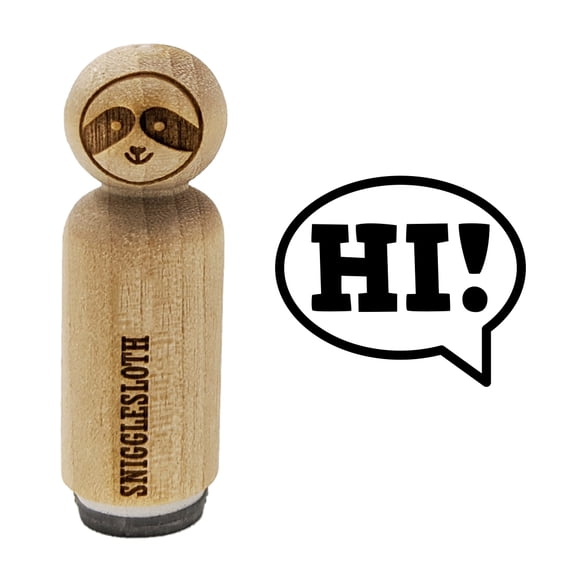 Hi in Text Callout Rubber Stamp for Scrapbooking Crafting Stamping - Mini 1/2 Inch