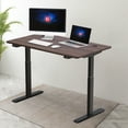 thumbnail image 1 of Hi5 Electric Height Adjustable Standing Desks with Rectangular Tabletop (63"x 27.50") for Home Office Workstation-(Walnut Color top/ Black frame), 1 of 9