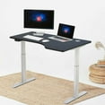 thumbnail image 1 of Hi5 L-Shaped (55"x33") Electric Height Adjustable Right Handed standing desk for Home Office Workstation -(Black top/ White frame), 1 of 1