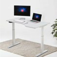 thumbnail image 1 of Hi5 L-Shaped (55"x33") Electric Height Adjustable Right Handed standing desk for Home Office Workstation -(Pure White top / White frame), 1 of 1