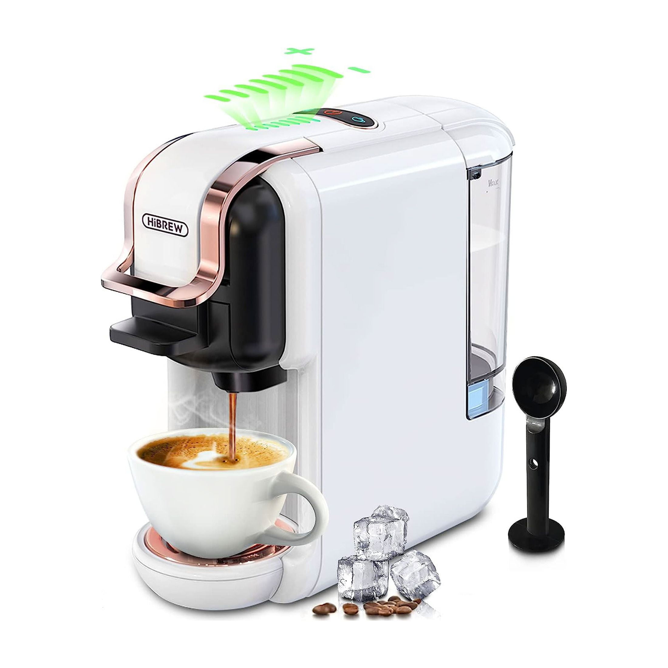 HiBREW Coffee Maker Cafetera 19 Bar Inox Semi Automatic Super Slim ESE POD&  Powder Espresso Cappuccino Machine Hot Water H11