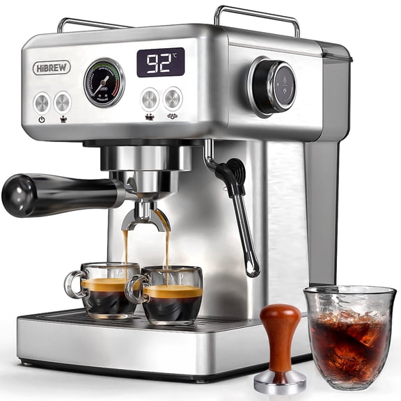 HiBREW 58mm Espresso Machine H10A, 20 Bar Coffee Maker with PID Temperature Control &Steam Wand, Stainless Steel Coffee Machine for Home Use