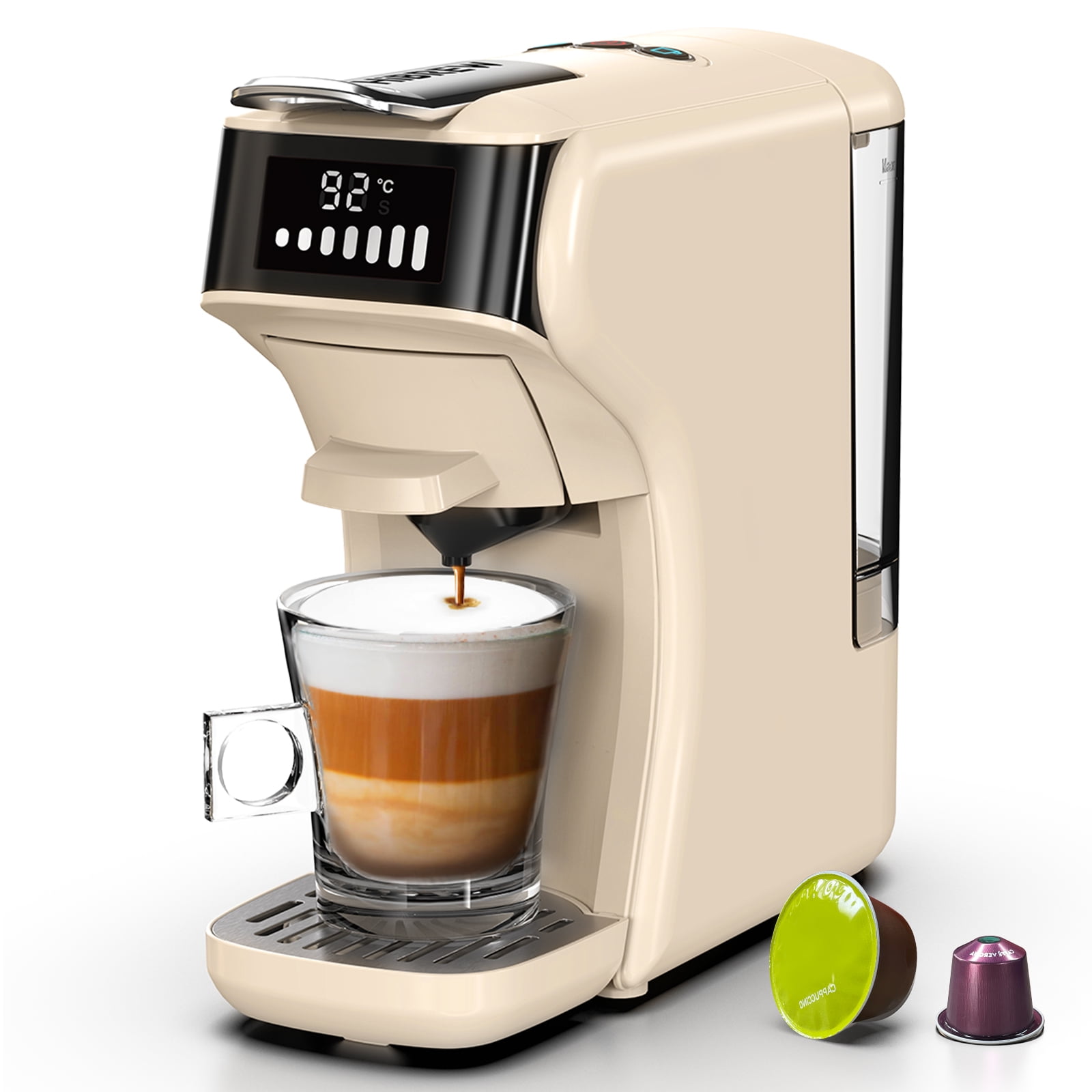 HiBREW 6in1 Pods Coffee Machine Multiple Espresso Cafetera Cappuccino Coffee Maker H1B Beige - Walmart.com