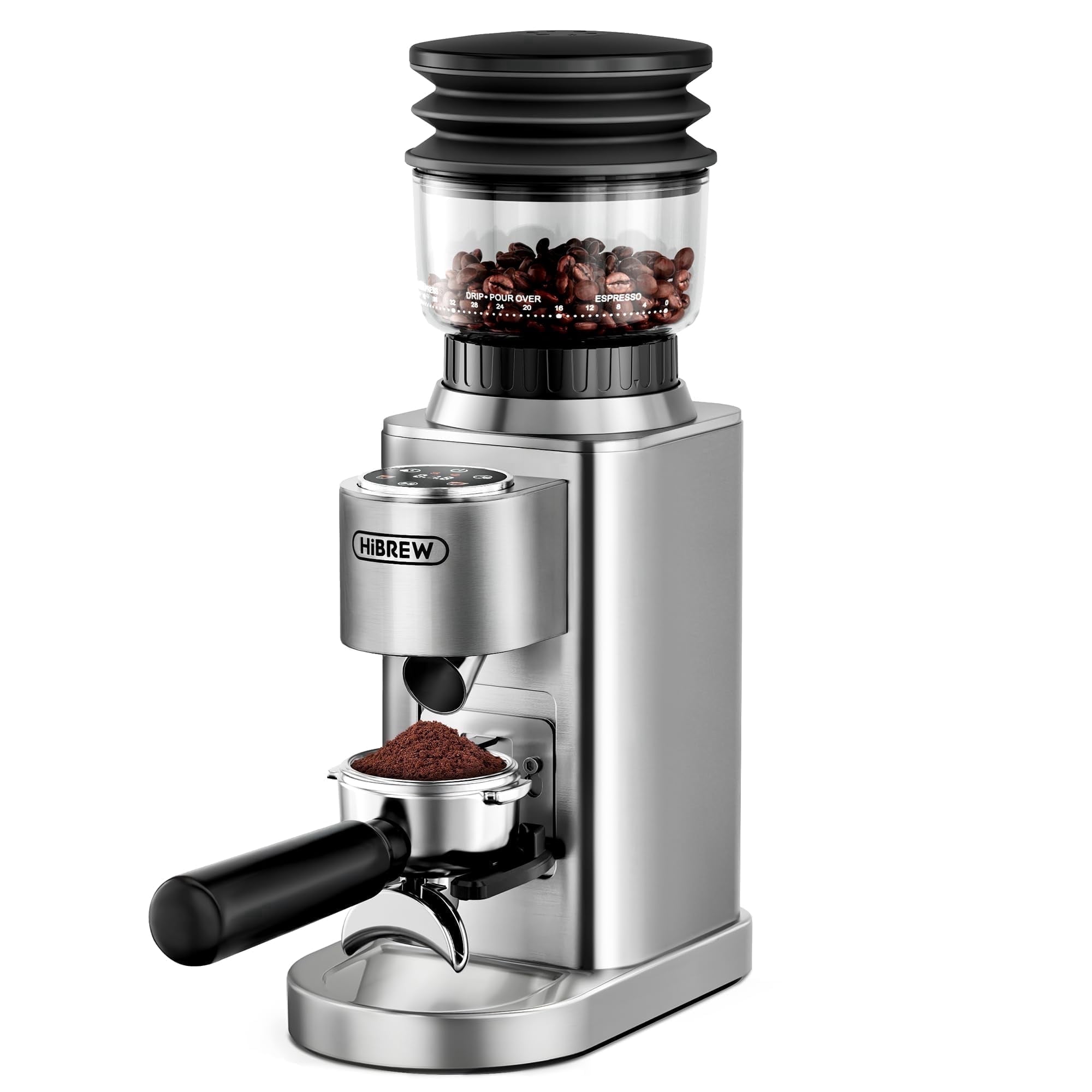 HiBREW G7 Burr Coffee Grinder – 48 Grind Settings, Stainless Steel