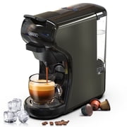 HiBREW H1A 4-in-1 Single Serve Capsule Coffee Machine - 19Bar coffee Maker for Hot/Cold Brews Black