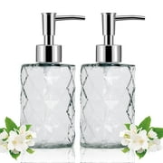 Glass Foaming Soap Dispenser with Gold Pump, Foam Hand Soap Dispenser for Bathroom, Kitchen, Modern Home Decor （Foam Type/Large Clear）CS016