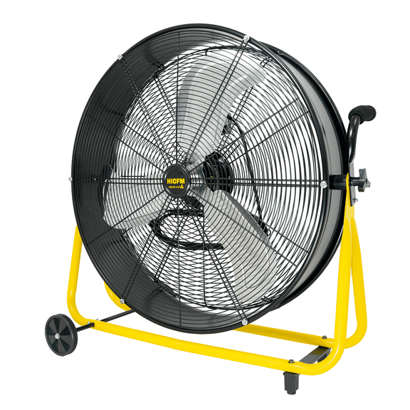HiCFM 11800 CFM 28 inch Heavy Duty High Velocity Barrel Fan Tilting Floor Stand Big Drum With Powerful 2/7HP Motor, 9ft Cord and Solid Wheels for Workshop, Garage, Commercial and Industrial