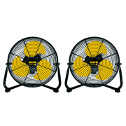 HiCFM 2 Pack 12 Inch Portable Floor Fan, 3 Speed Metal Industrial Shop Fans with 110  Tilt, 1400 CFM High Velocity Heavy Duty Fan, for Home, Garage, Workshop