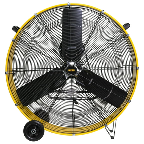 HiCFM 21000 CFM 36" Heavy Duty High Velocity Barrel Floor Drum Fan with DC Brushless Motor Stepless Speed Adjustment for Workshop Garage Commercial or Industrial Use - UL Listed