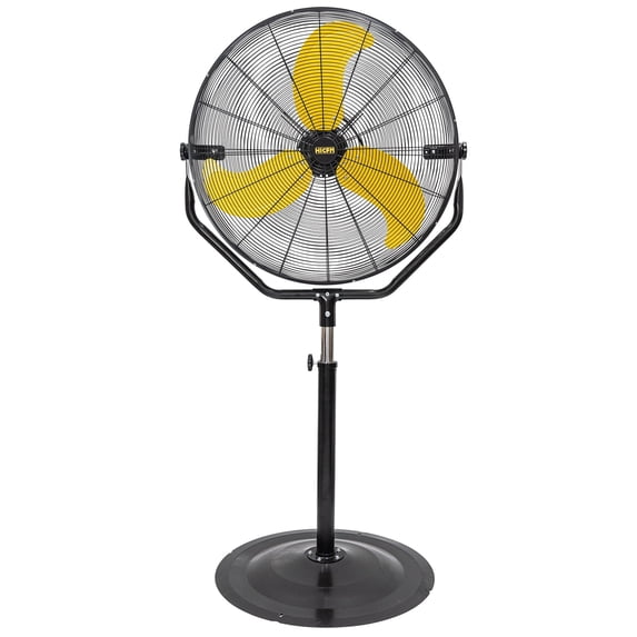 HiCFM 30 inch Tilting Pedestal Fan, 3-Speed 7600 CFM High Velocity Stand Up Fan with 1/3 Powerful Motor for Commercial Industrial Warehouse Gym Garage - UL Safety Listed