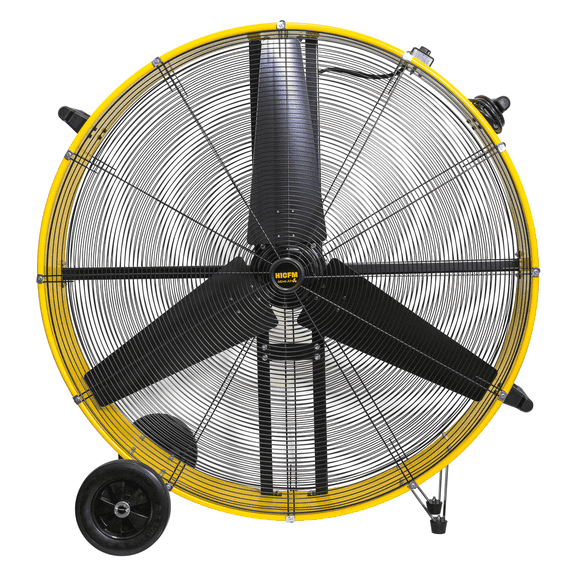 HiCFM 42" Industrial Drum Fan 27300 CFM High Velocity 2 Speed Settings Heavy Duty Metal Floor Fan for Commercial, Factory, Warehouse, Garage, Barn