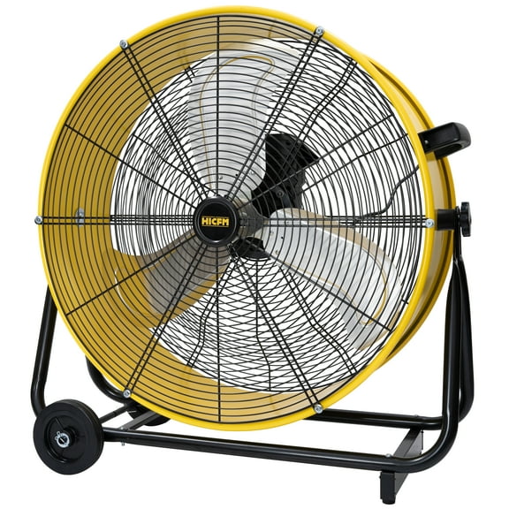 HiCFM 8800 CFM 24 inch BLDC Drive Drum Fan with High Efficiency EC Motor, Variable Speed Control, Friendly Noise Operation for Air Circulation, UL Listed