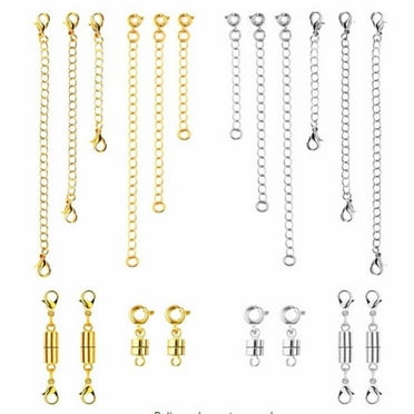 HiCafh 20 Pack Necklace Clasps And Closures. Necklace Jewelry Extender With Strong Magnet. Necklace Clasp For Jewelry Necklace Bracelet Making. Gold And Silver Plating
