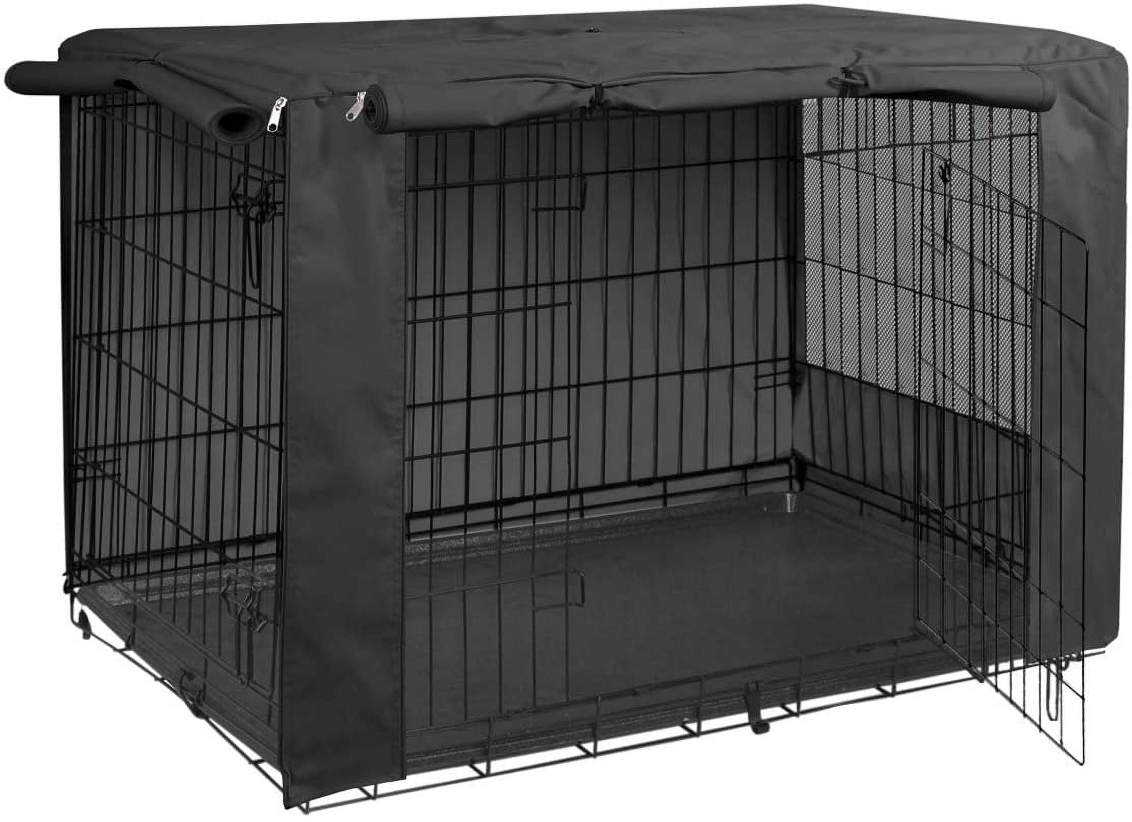 HiCaptain Folding Metal Dog Crate Cover for 24 Inch Wire Pet Cage (Black) 25.0"L x 19.0"W x 20.0