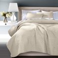 thumbnail image 1 of HiEnd Accents Anna Diamond Quilted Light Tan Coverlet  Sham Bedding Set, King King Light Tan, 1 of 4
