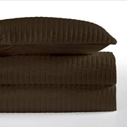 HiEnd Accents Channel Satin Quilt, Full/Queen Chocolate