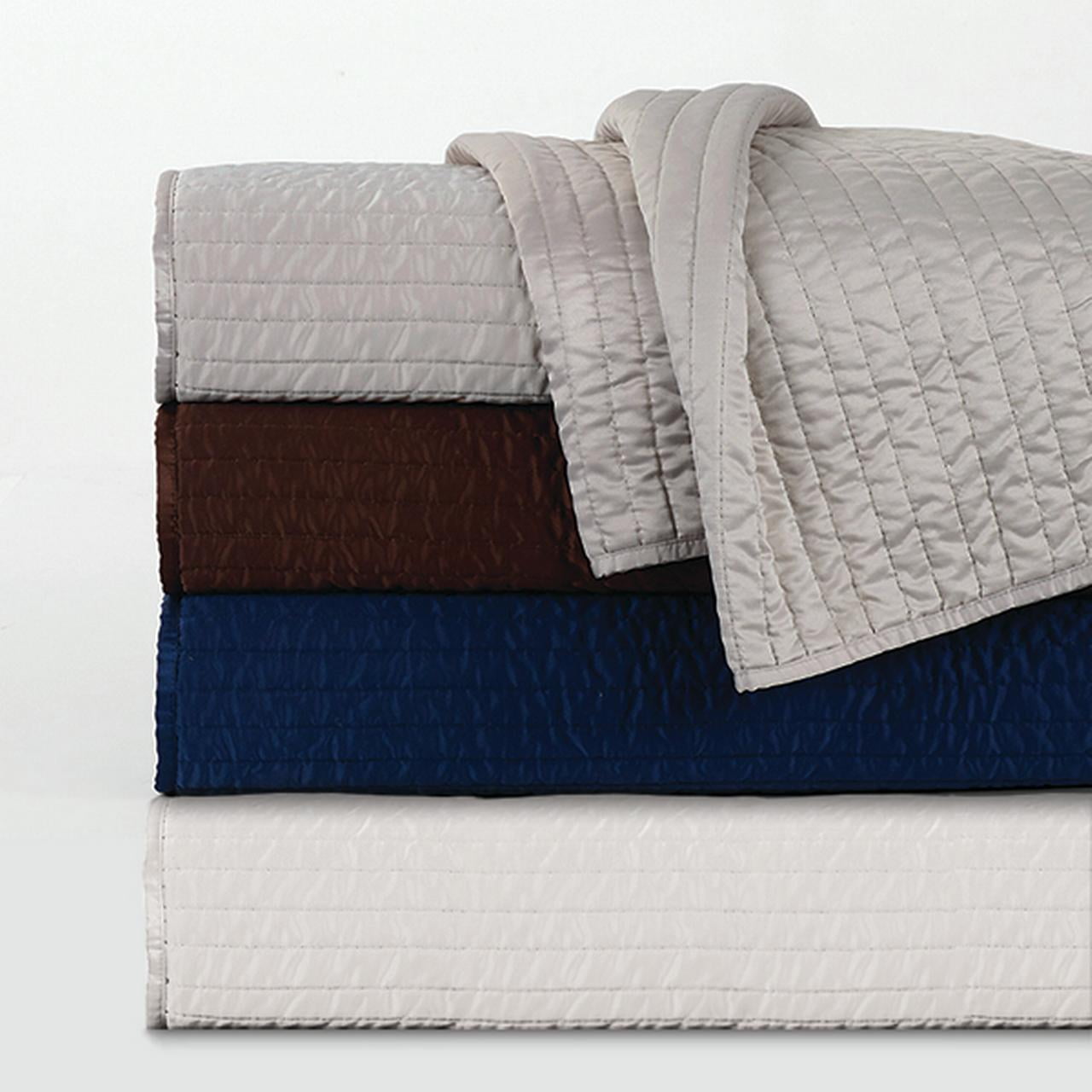 Chocolate Twin Satin Channel Stitch Quilt Set with Pillow
