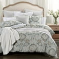 HiEnd Accents Dalia 3 Piece Linen Comforter Set with Pillow Shams, King
