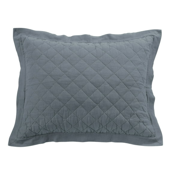 Hiend Accents Quilted Linen King Pillow Sham - Vintage White 21" x 34"