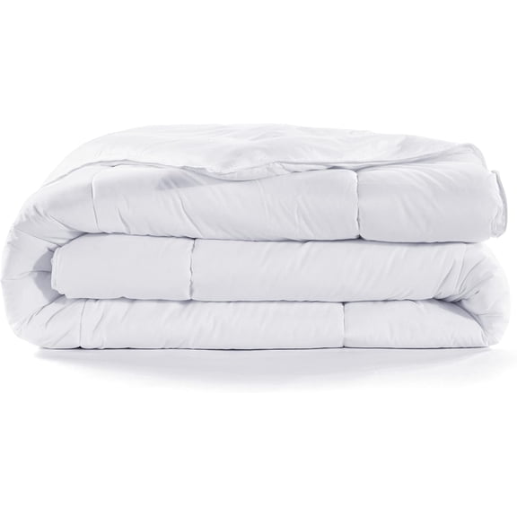 HiEnd Accents Down Alternative Quilted Comforter Duvet Cover Insert, Full Size, White, Cotton, All Seasons