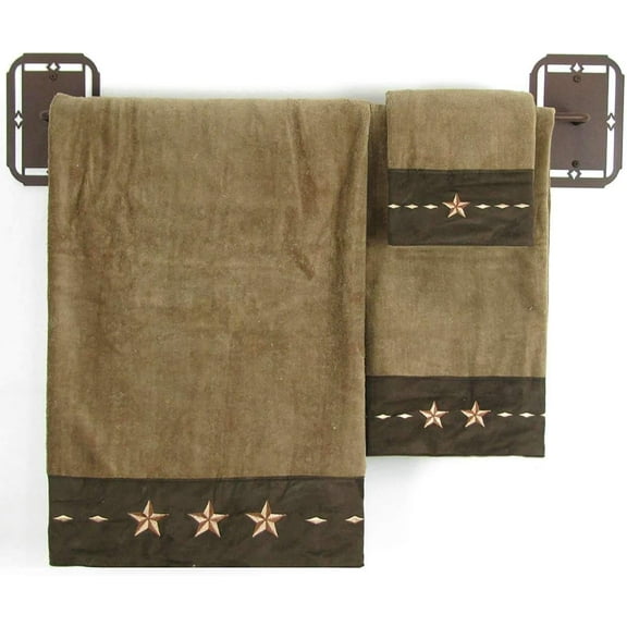 HiEnd Accents Embroidered Star 3 Piece Bath Towel Set