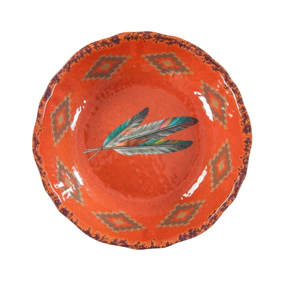 HiEnd Accents  Feather Design Melamine Serving Bowl, 1 pc