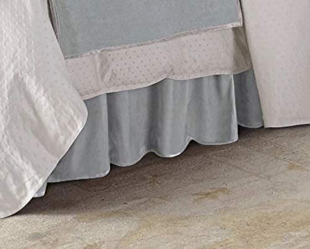 Heather Blue Twin Velvet Bed Skirt with Polyester Decking